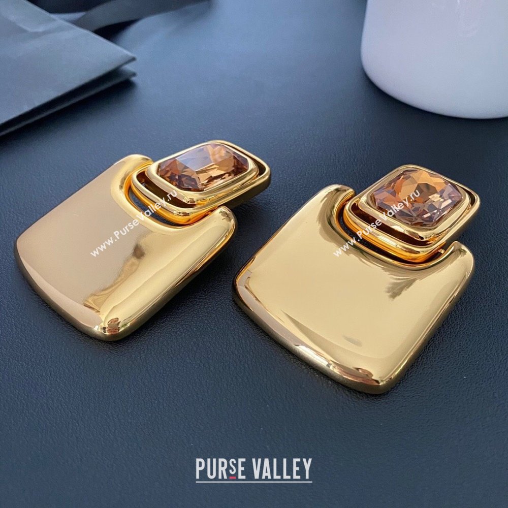 Saint Laurent Clip-on Earrings S110423 Gold 2024 (YF-24110423)