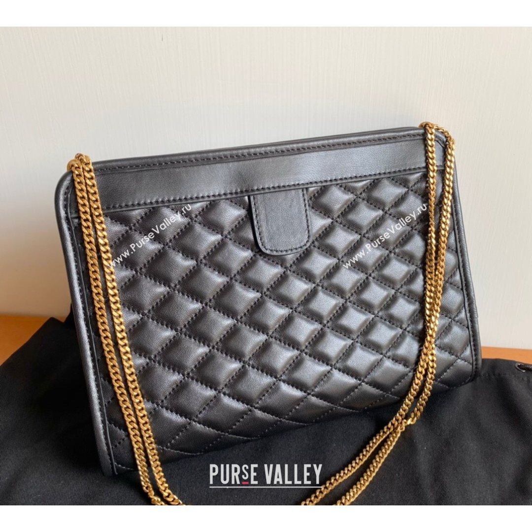 Saint Laurent Victoire Baby Clutch in Lambskin 657361 Black 2021 (YID-210825051)