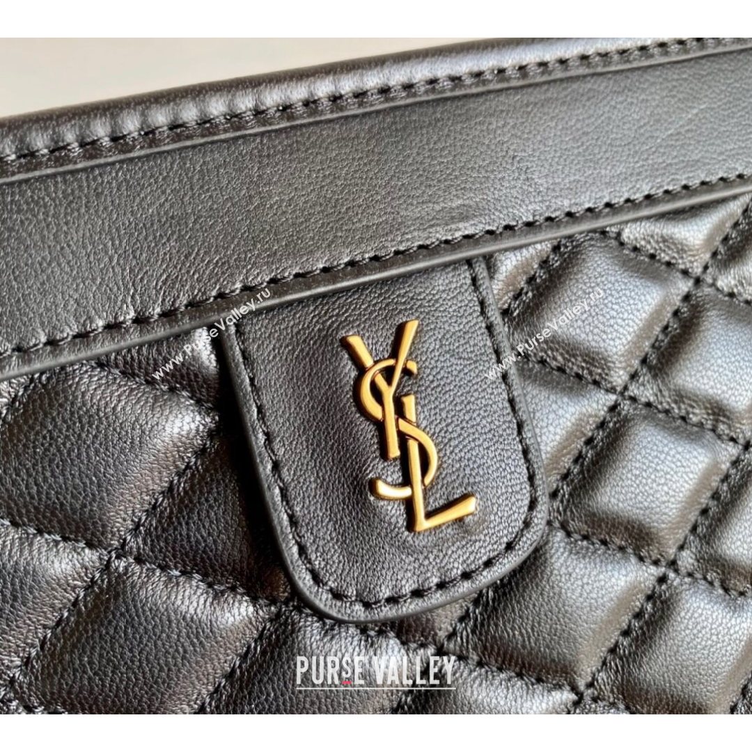 Saint Laurent Victoire Baby Clutch in Lambskin 657361 Black 2021 (YID-210825051)