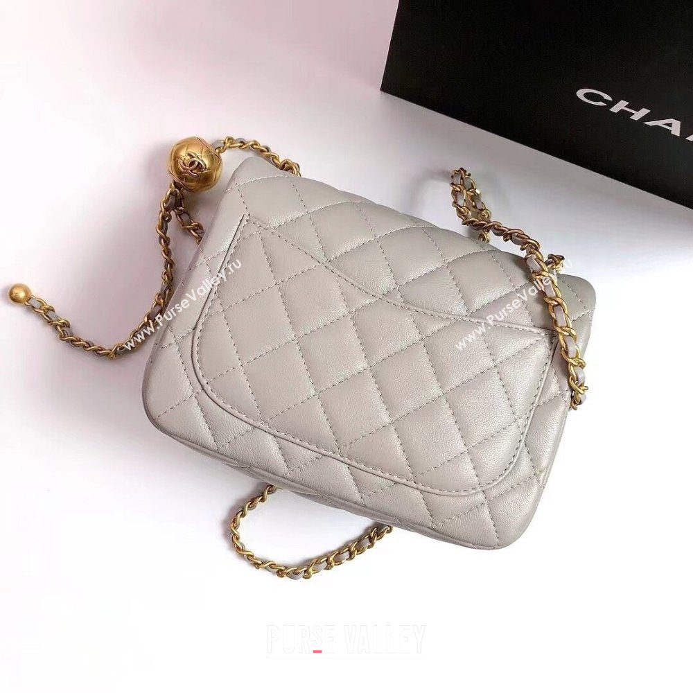 Chanel Lambskin Mini Flap Bag with Metal Ball AS1786 Grey/Gold 2024 (YD-24040225)