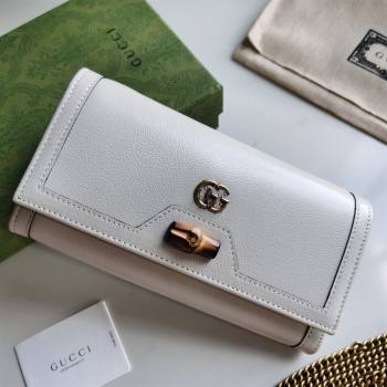 Gucci Diana Bamboo Chain Wallet 658243 White 2021 (DLH-21090329)