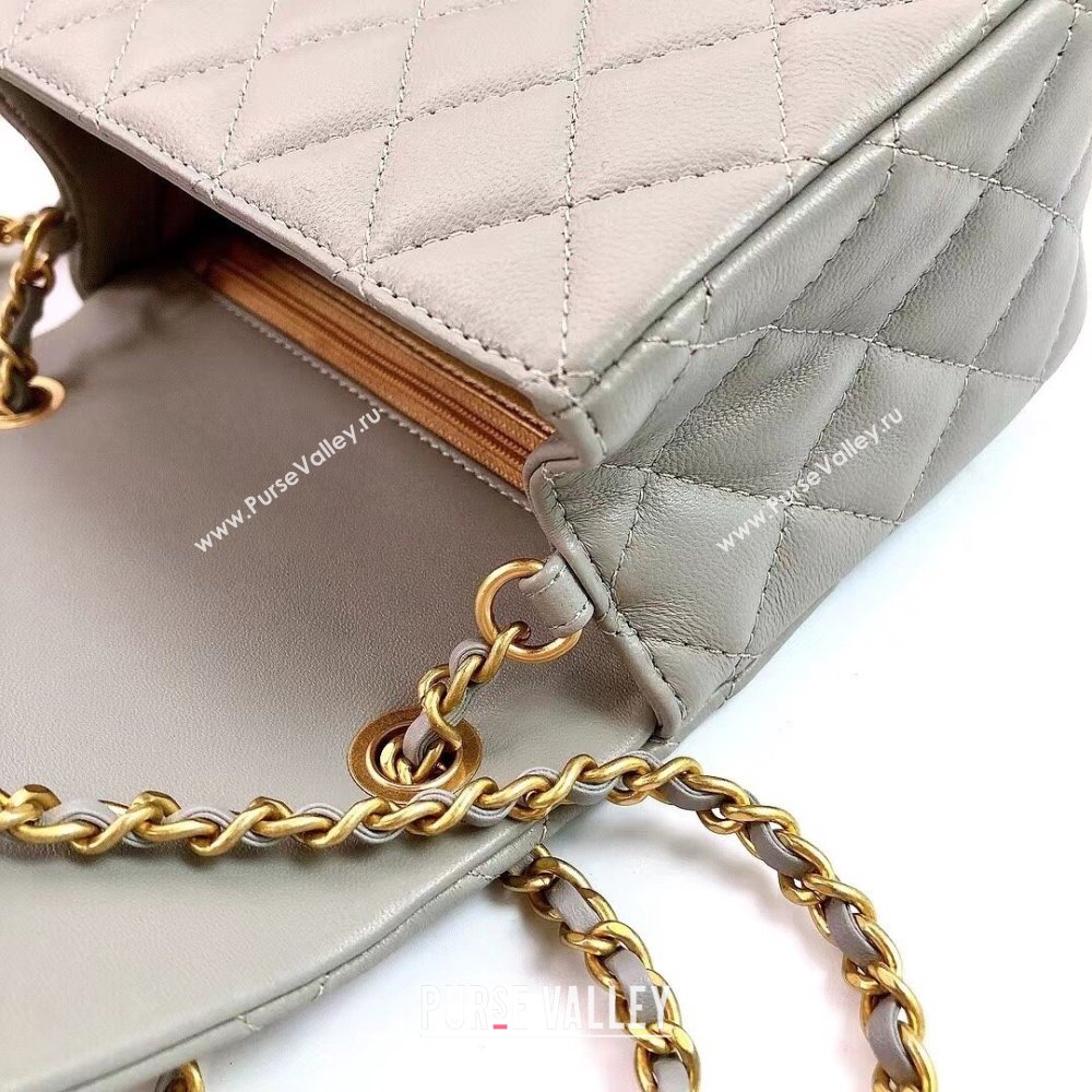 Chanel Lambskin Mini Flap Bag with Metal Ball AS1786 Grey/Gold 2024 (YD-24040225)