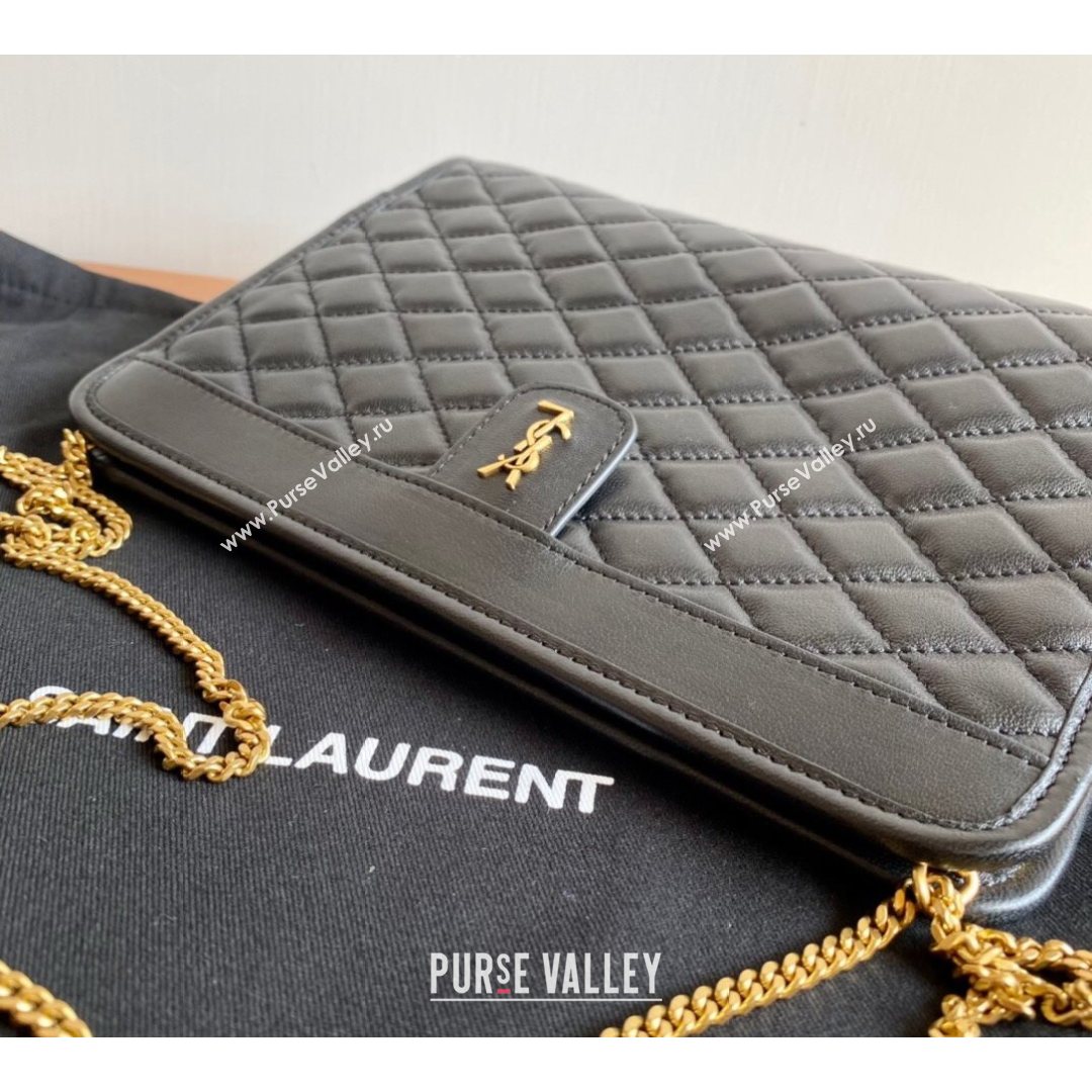 Saint Laurent Victoire Baby Clutch in Lambskin 657361 Black 2021 (YID-210825051)