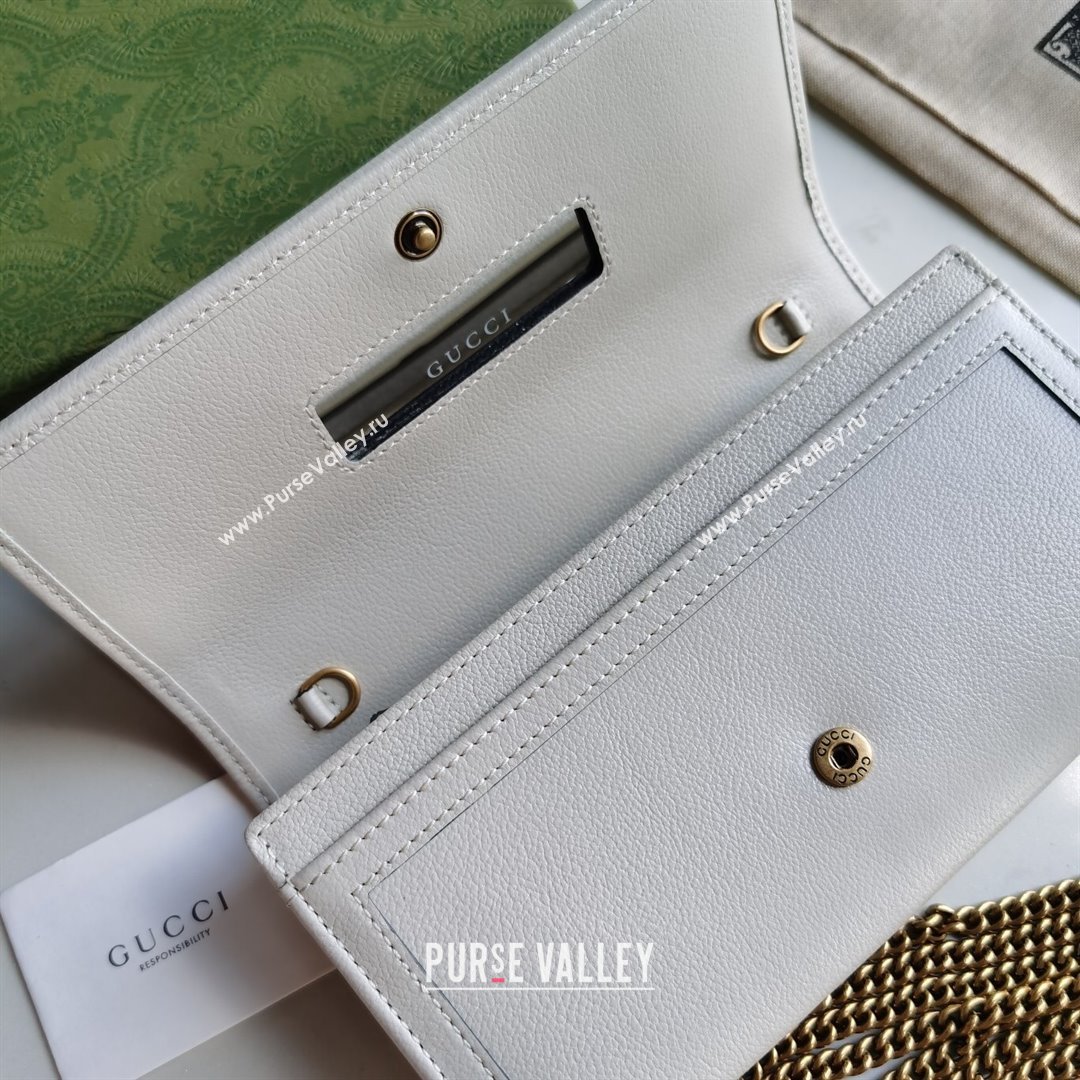 Gucci Diana Bamboo Chain Wallet 658243 White 2021 (DLH-21090329)