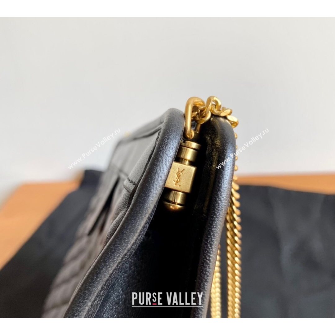 Saint Laurent Victoire Baby Clutch in Lambskin 657361 Black 2021 (YID-210825051)