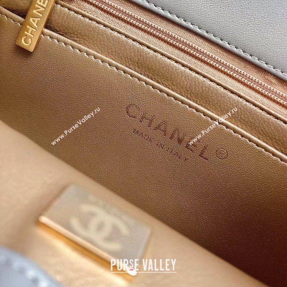 Chanel Lambskin Mini Flap Bag with Metal Ball AS1786 Grey/Gold 2024 (YD-24040225)