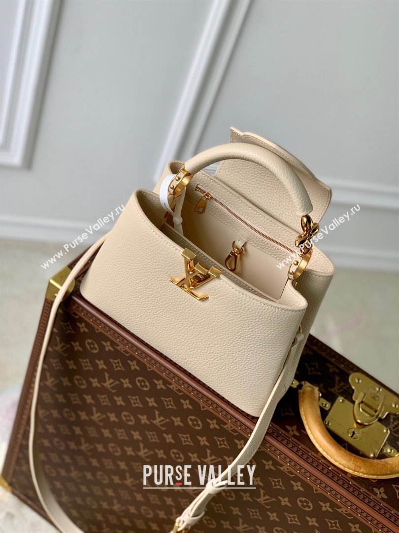 Louis Vuitton Capucines BB Bag in Taurillon Leather M23944 Beige 2024 (K-24090908)