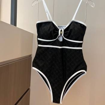 Chanel Two-Pieces Swimwear with Openwork Black 2025 0313 (WM-250313093)