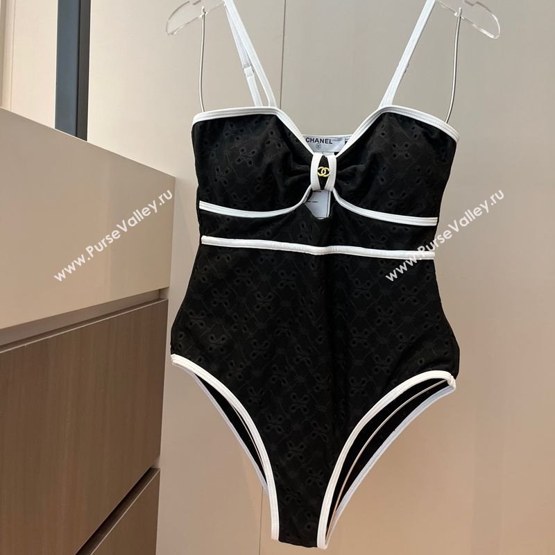 Chanel Two-Pieces Swimwear with Openwork Black 2025 0313 (WM-250313093)