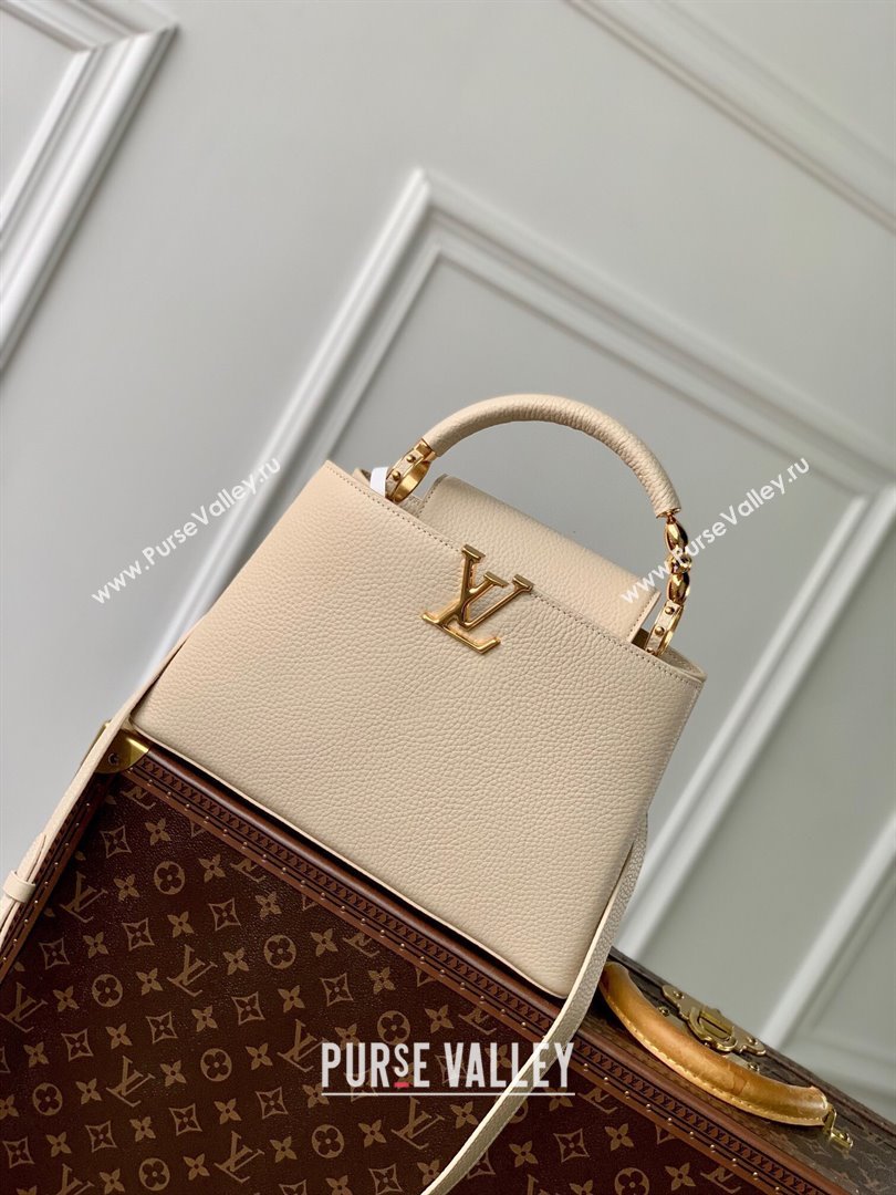 Louis Vuitton Capucines MM Bag in Taurillon Leather M23944 Beige 2024 (K-24090909)