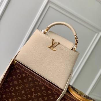 Louis Vuitton Capucines MM Bag in Taurillon Leather M23944 Beige 2024 (K-24090909)