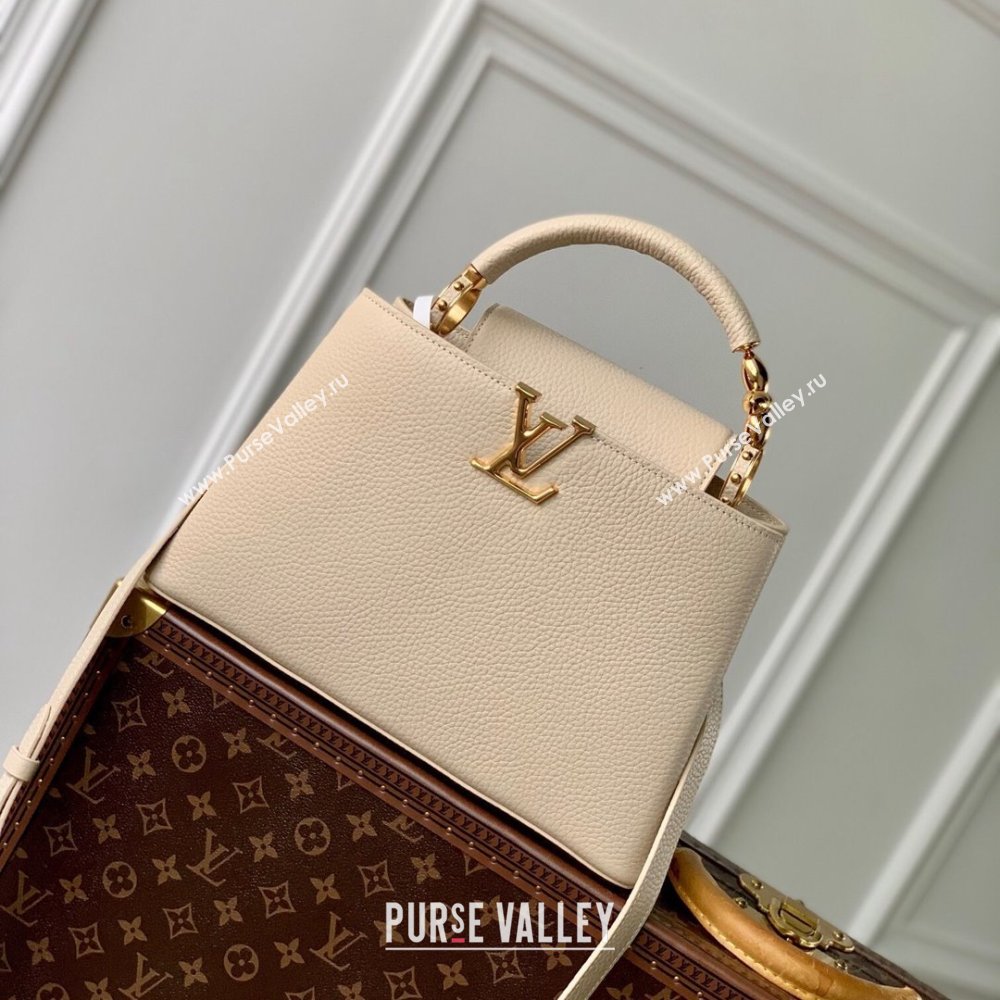 Louis Vuitton Capucines MM Bag in Taurillon Leather M23944 Beige 2024 (K-24090909)