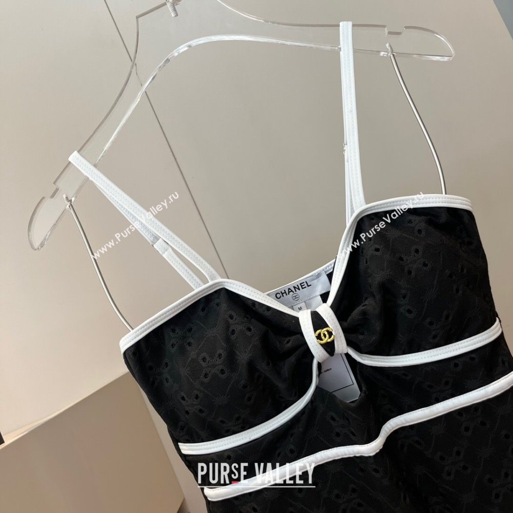Chanel Two-Pieces Swimwear with Openwork Black 2025 0313 (WM-250313093)
