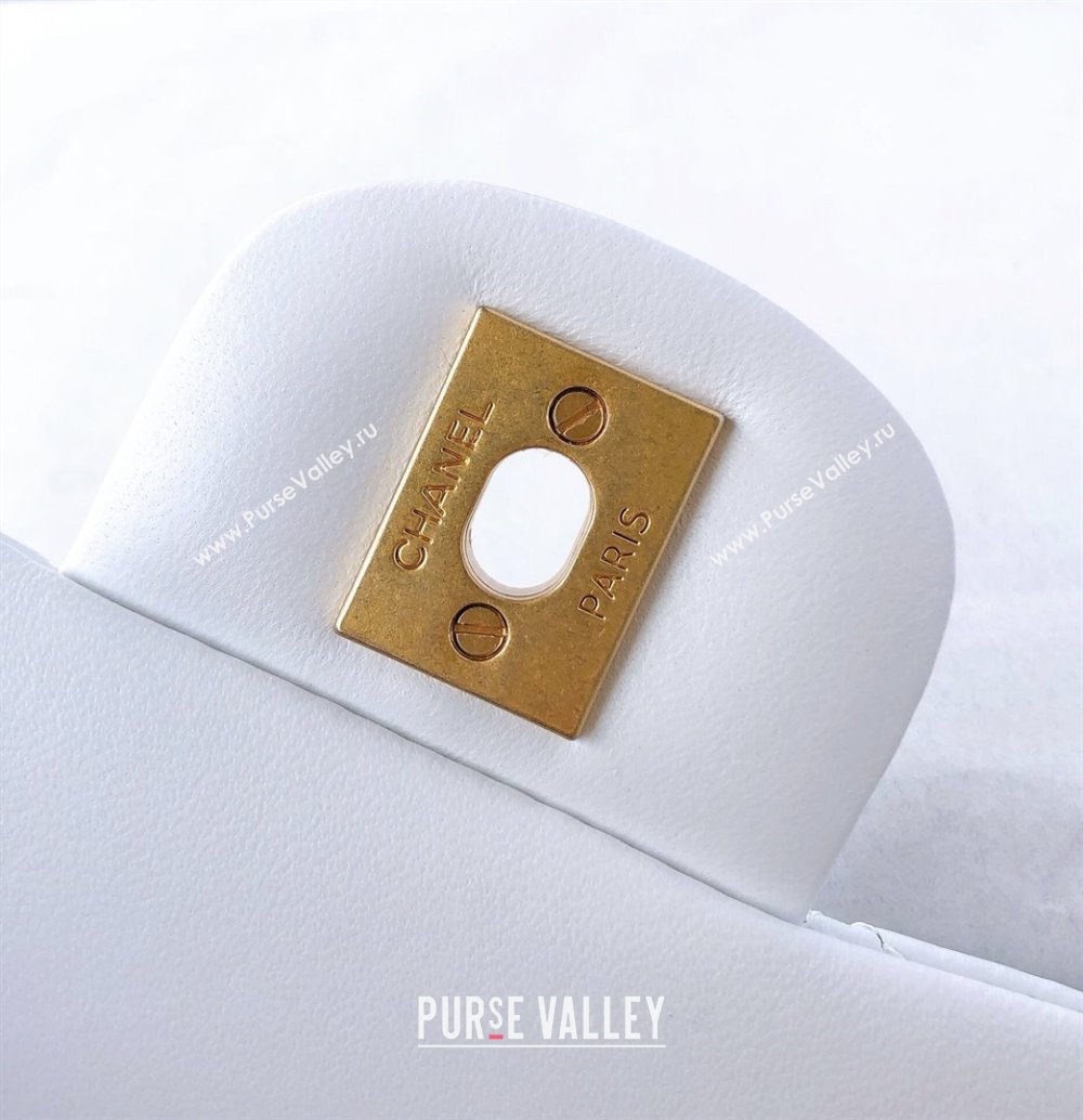 Chanel Lambskin Mini Flap Bag with Metal Ball AS1786 White/Gold 2024 (YD-24040226)