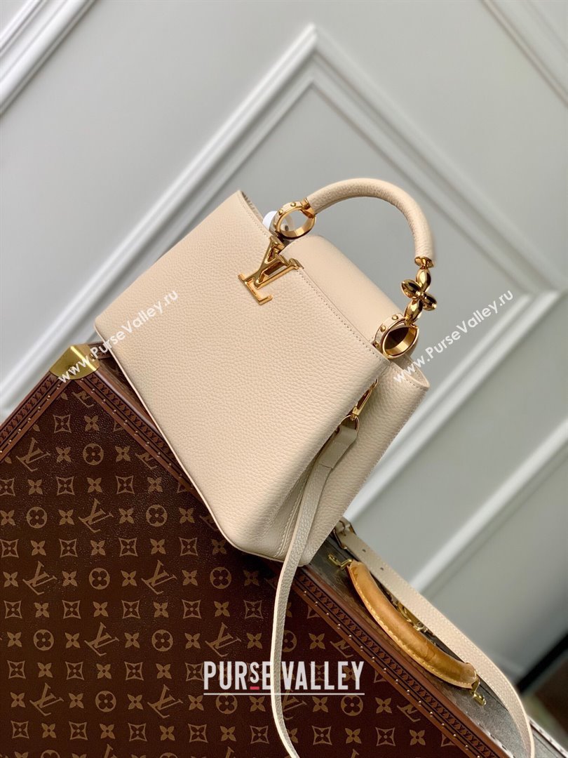 Louis Vuitton Capucines MM Bag in Taurillon Leather M23944 Beige 2024 (K-24090909)