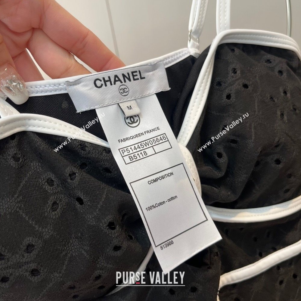 Chanel Two-Pieces Swimwear with Openwork Black 2025 0313 (WM-250313093)