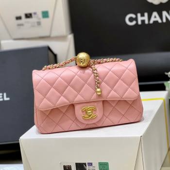 Chanel Lambskin Small Flap Bag with Metal Ball AS1787 Pink/Gold 2024 Top Quality (SHUNY-24040228)