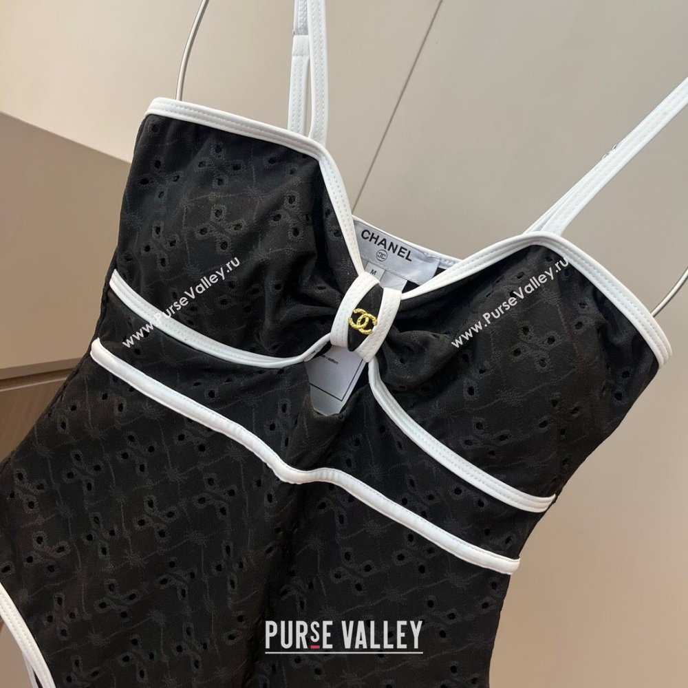 Chanel Two-Pieces Swimwear with Openwork Black 2025 0313 (WM-250313093)