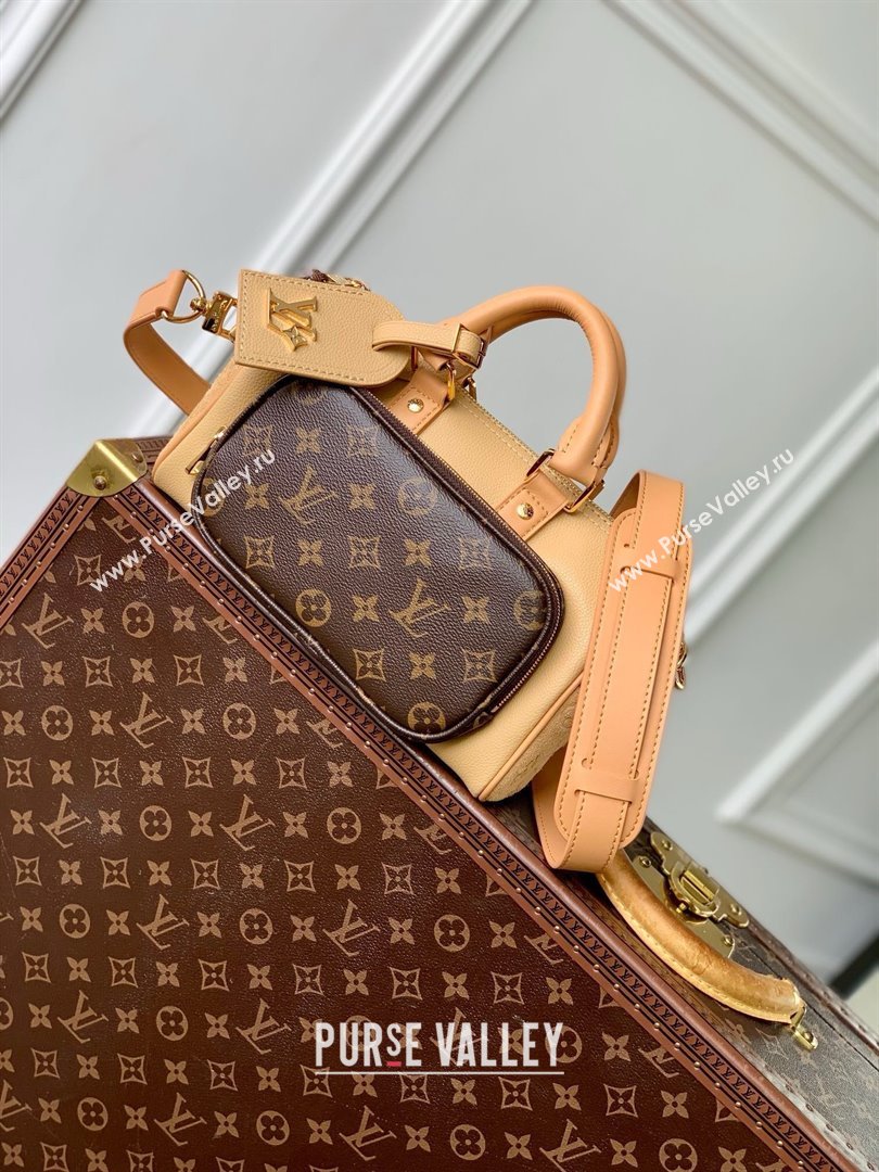 Louis Vuitton Keepall Bandouliere 25 Bag in Beige Cowhide Leather and Monogram Canvas M12627 2025 (K-25011415)
