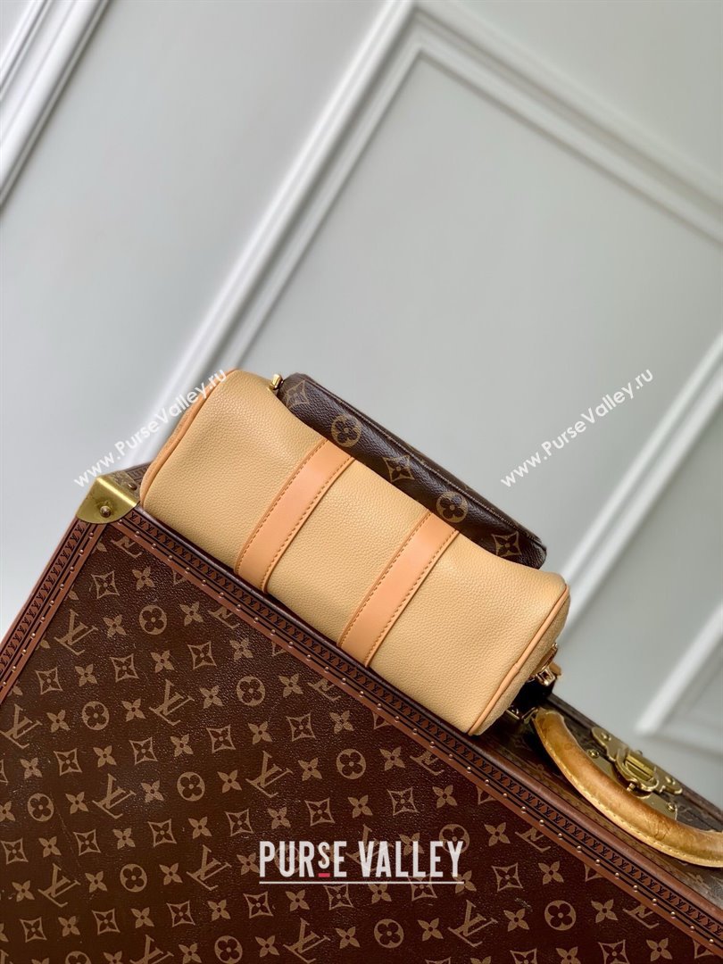 Louis Vuitton Keepall Bandouliere 25 Bag in Beige Cowhide Leather and Monogram Canvas M12627 2025 (K-25011415)