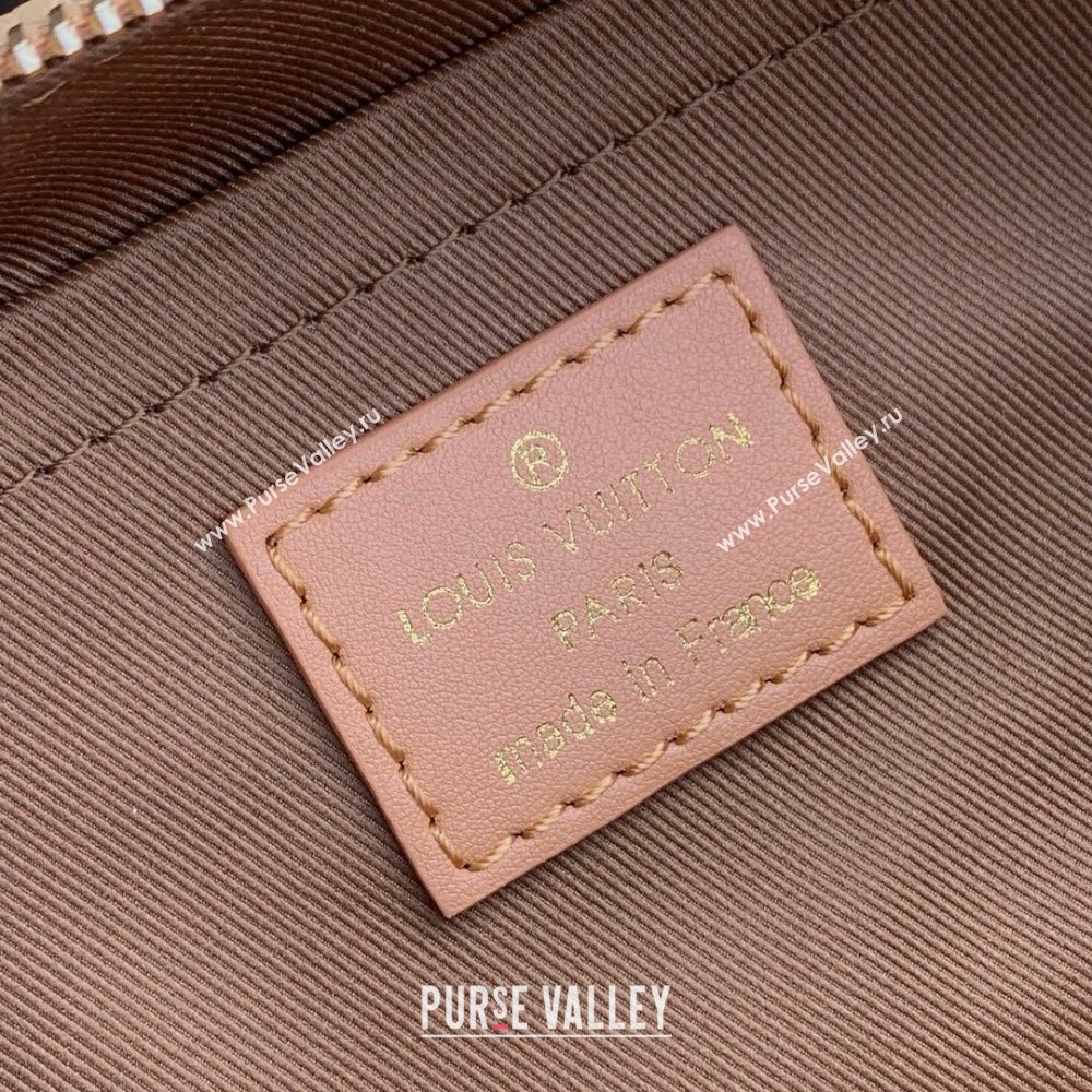 Louis Vuitton Keepall Bandouliere 25 Bag in Beige Cowhide Leather and Monogram Canvas M12627 2025 (K-25011415)