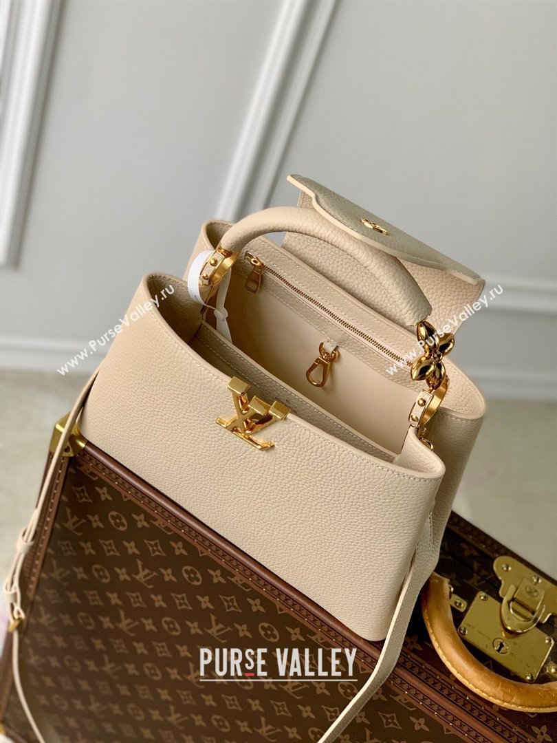 Louis Vuitton Capucines MM Bag in Taurillon Leather M23944 Beige 2024 (K-24090909)