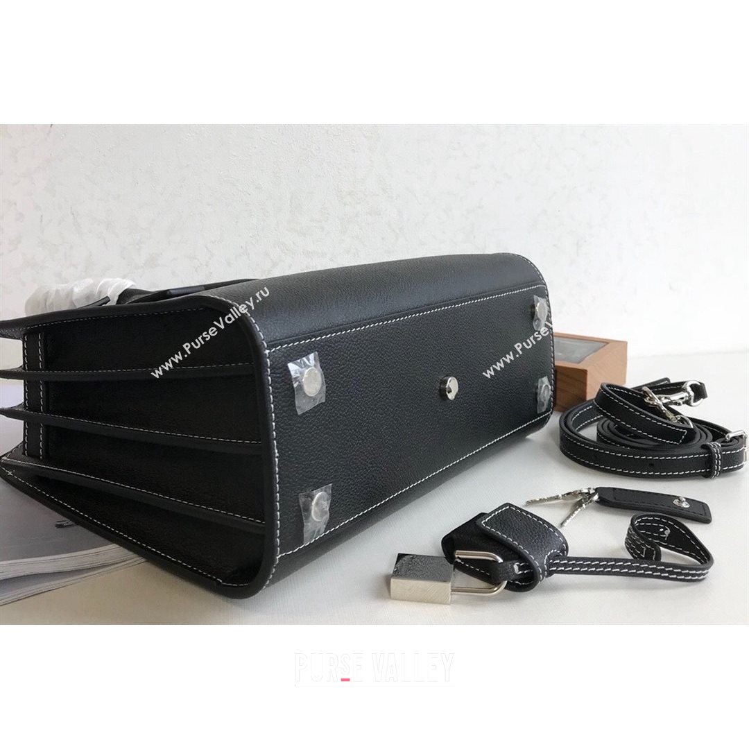 Saint Laurent Classic Baby Sac De Jour Bag in Grained Calfskin Black/White 2021 (YID-210825062)