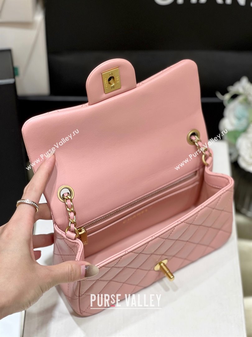 Chanel Lambskin Small Flap Bag with Metal Ball AS1787 Pink/Gold 2024 Top Quality (SHUNY-24040228)