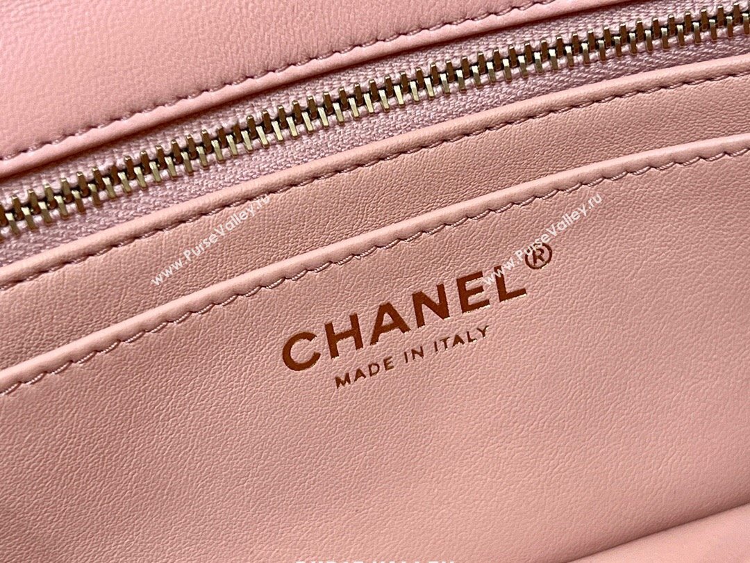 Chanel Lambskin Small Flap Bag with Metal Ball AS1787 Pink/Gold 2024 Top Quality (SHUNY-24040228)