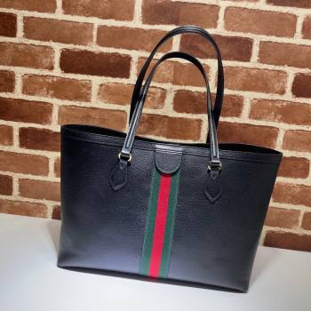 Gucci Ophidia Leather Medium Tote Bag Black 2021 (DLH-21090349)