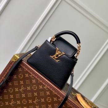 Louis Vuitton Capucines Mini Bag in Taurillon Leather M23943 Black 2024 (K-24090910)