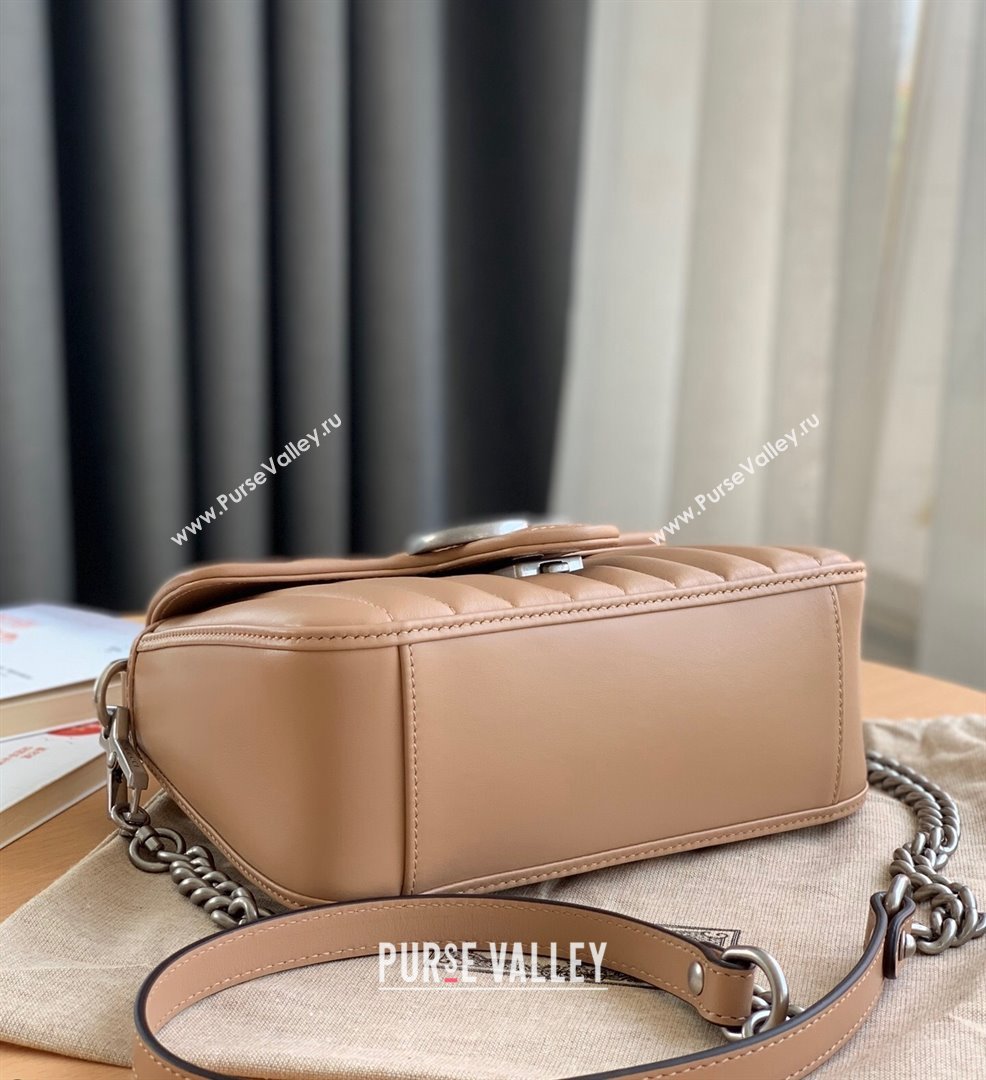 Gucci GG Marmont Geometric Leather Mini Top Handle Bag 583571 Rose Beige 2021 (DLH-21101567)