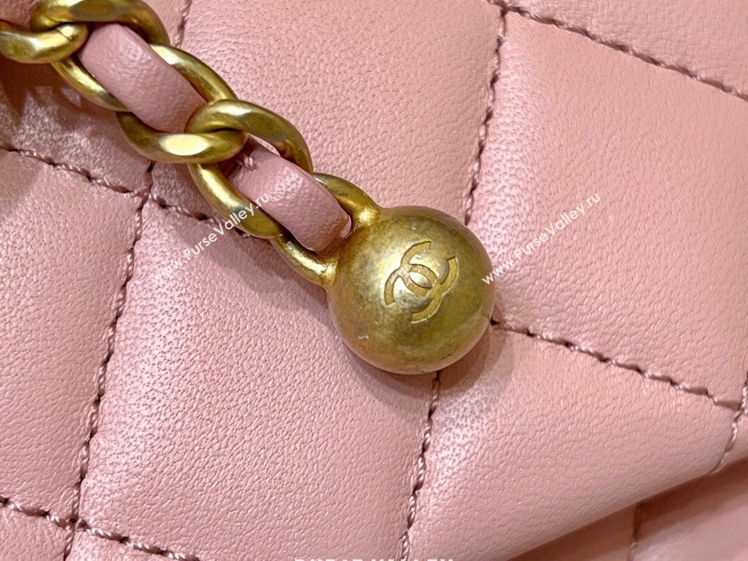 Chanel Lambskin Small Flap Bag with Metal Ball AS1787 Pink/Gold 2024 Top Quality (SHUNY-24040228)
