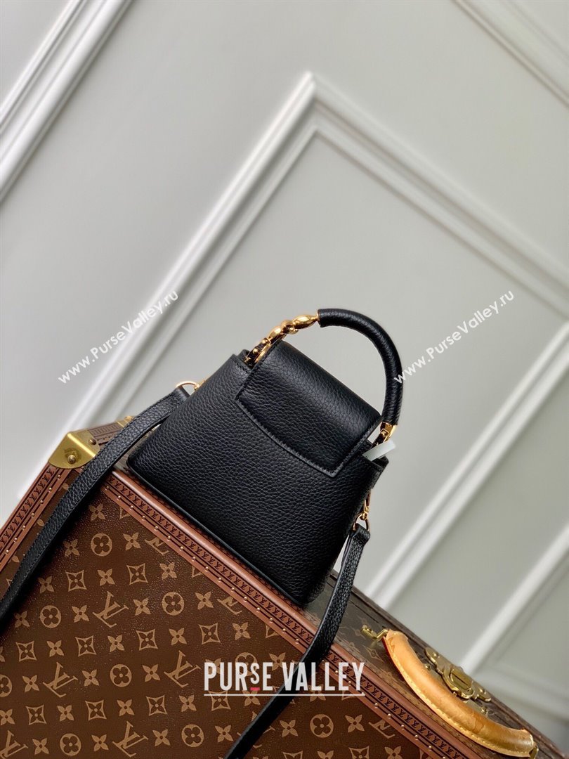 Louis Vuitton Capucines Mini Bag in Taurillon Leather M23943 Black 2024 (K-24090910)