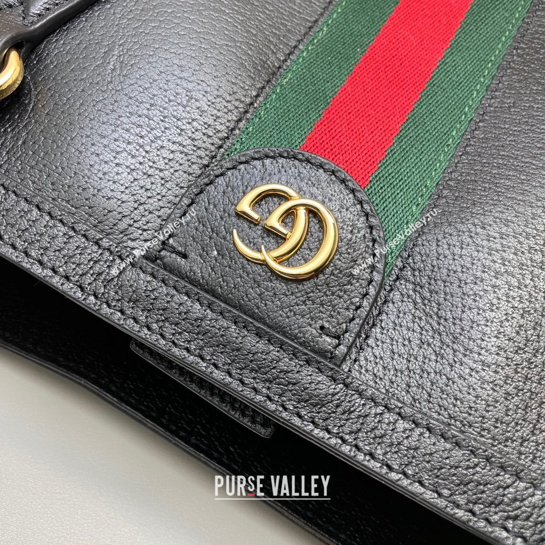 Gucci Ophidia Leather Medium Tote Bag Black 2021 (DLH-21090349)