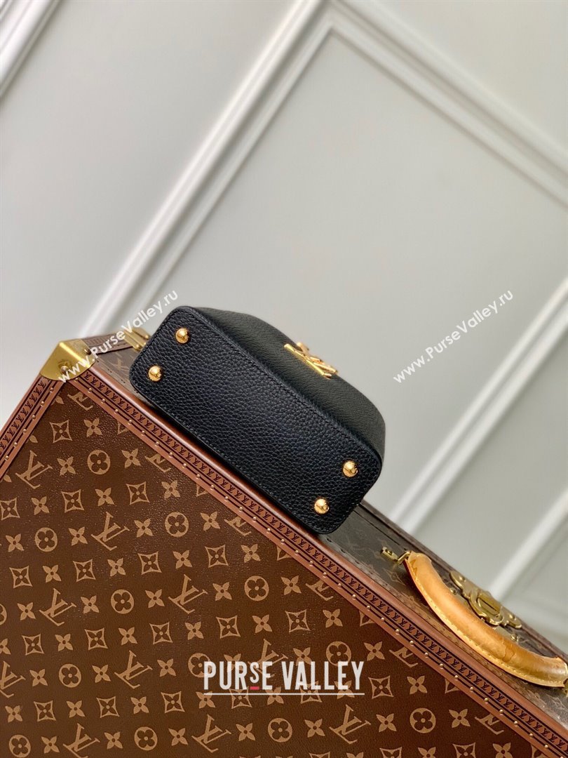 Louis Vuitton Capucines Mini Bag in Taurillon Leather M23943 Black 2024 (K-24090910)