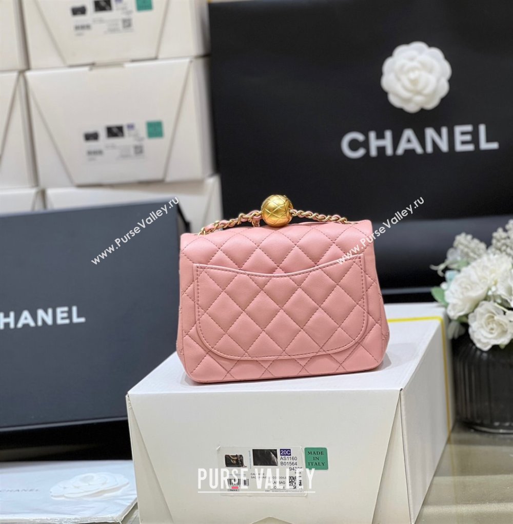 Chanel Lambskin Mini Flap Bag with Metal Ball AS1786 Pink/ Gold 2024 Top Quality (SHUNY-24040227)