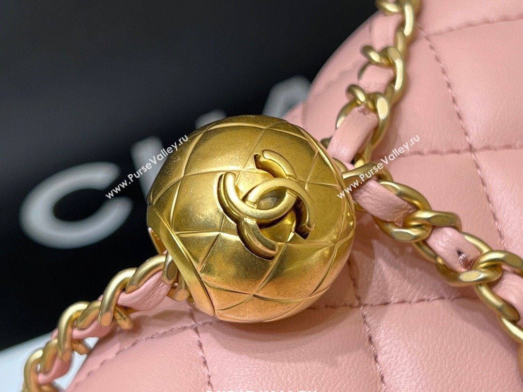 Chanel Lambskin Mini Flap Bag with Metal Ball AS1786 Pink/ Gold 2024 Top Quality (SHUNY-24040227)