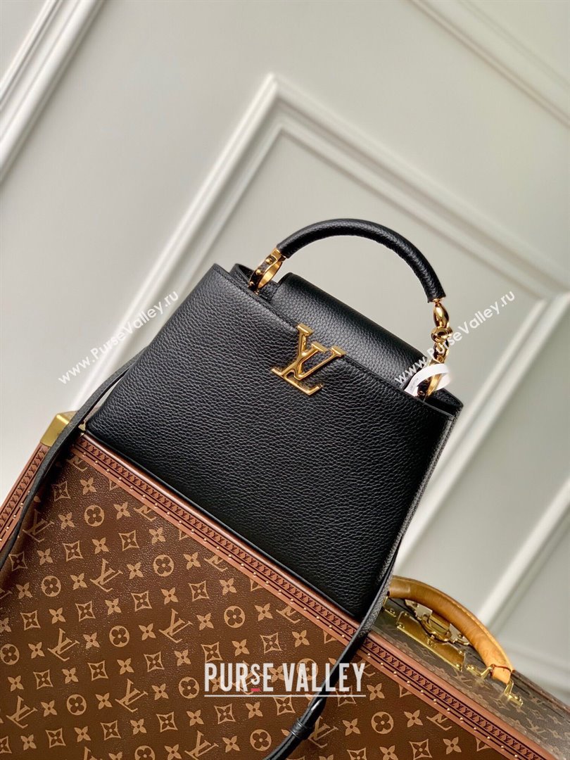 Louis Vuitton Capucines MM Bag in Taurillon Leather M23943 Black 2024 (K-24090913)