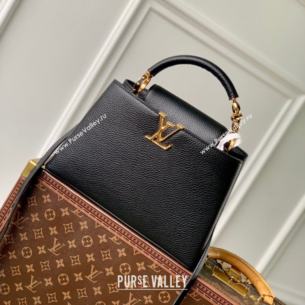 Louis Vuitton Capucines MM Bag in Taurillon Leather M23943 Black 2024 (K-24090913)