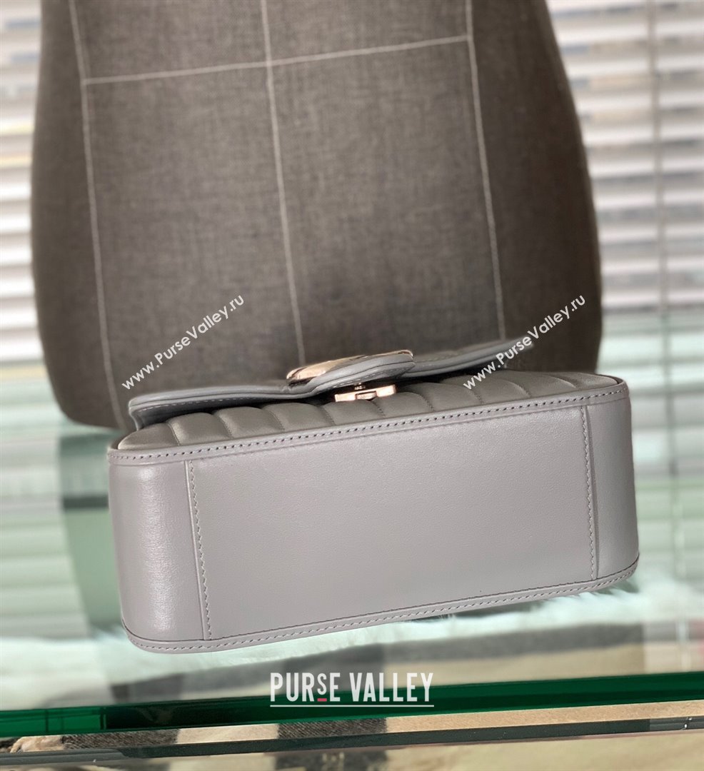 Gucci GG Marmont Geometric Leather Mini Top Handle Bag 583571 Dark Grey 2021 (DLH-21101568)