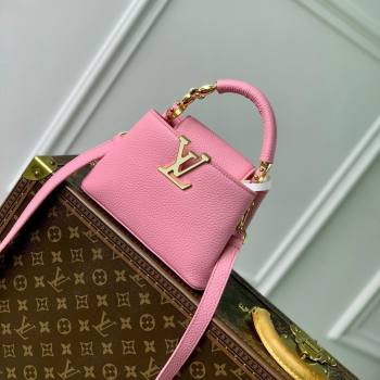 Louis Vuitton Capucines Mini Bag in Taurillon Leather M23943 Pink 2024 (K-24091401)