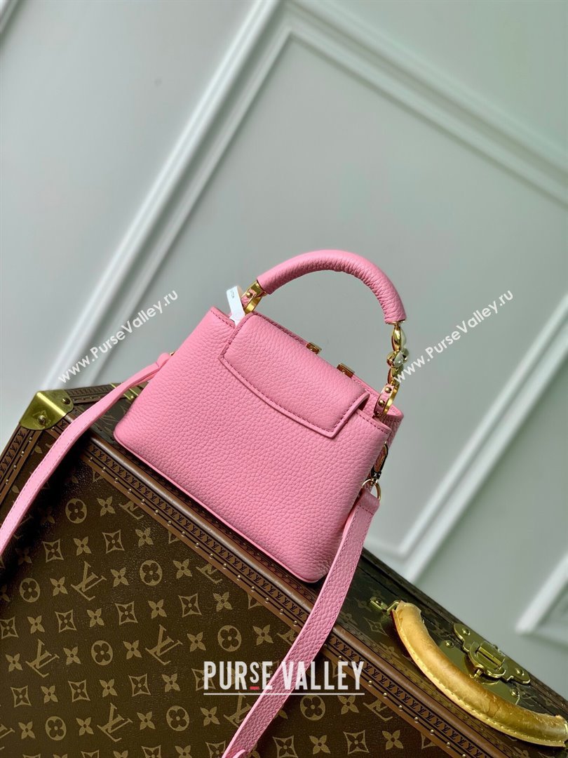 Louis Vuitton Capucines Mini Bag in Taurillon Leather M23943 Pink 2024 (K-24091401)