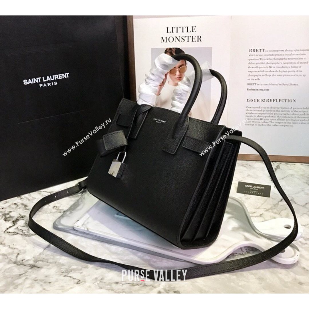 Saint Laurent Classic Nano Sac De Jour Bag in Grained Calfskin Black 2021 (YID-210825056)