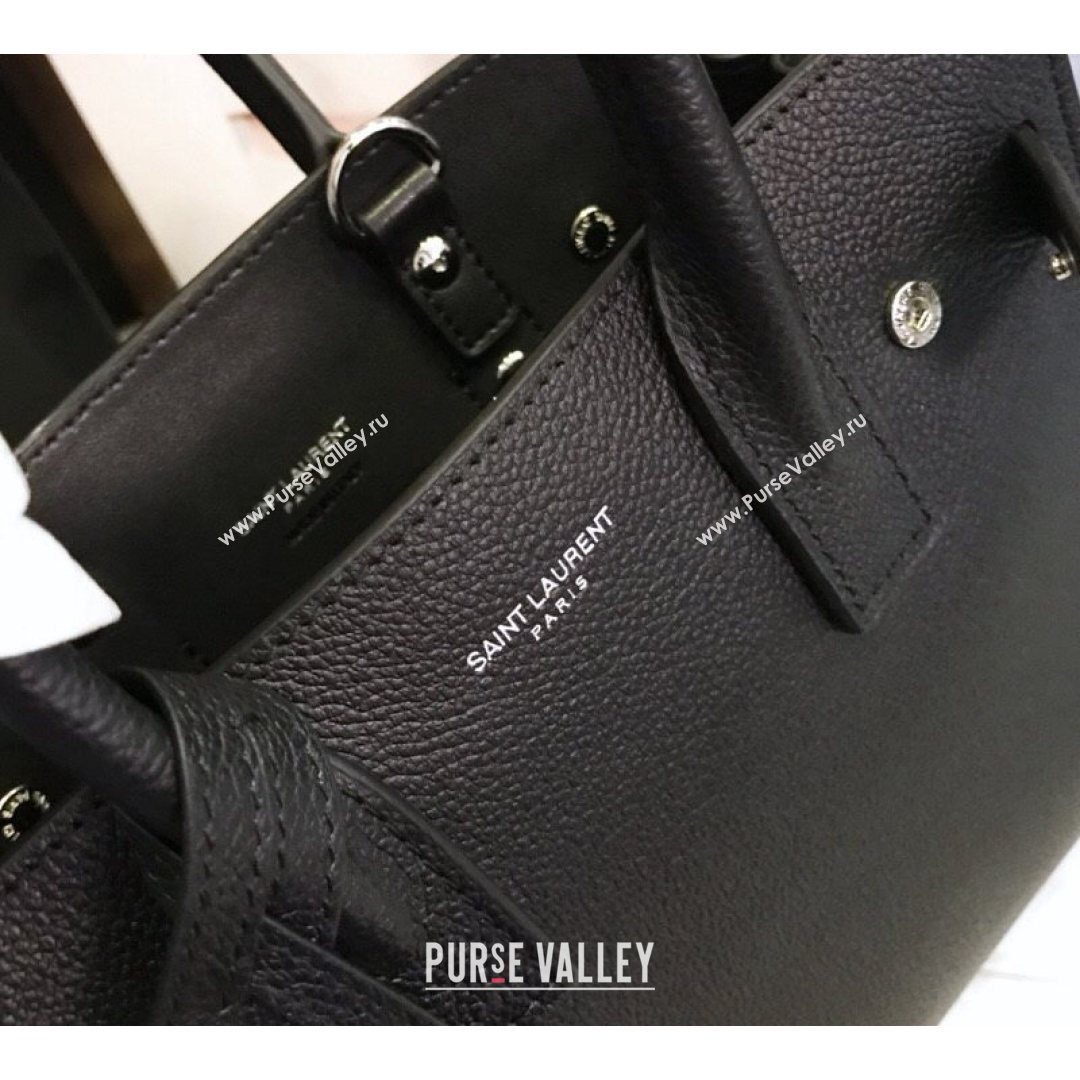 Saint Laurent Classic Nano Sac De Jour Bag in Grained Calfskin Black 2021 (YID-210825056)