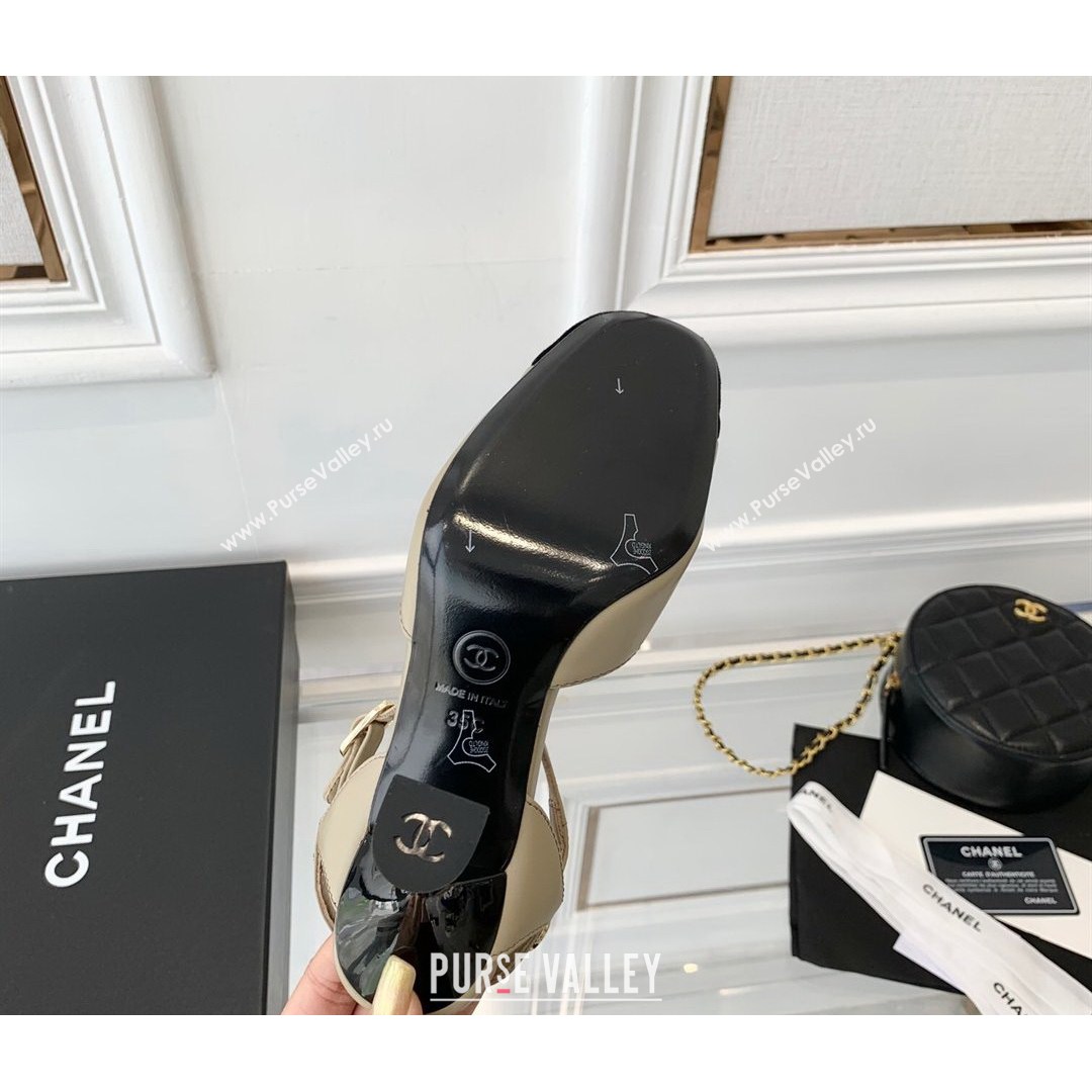 Chanel Lambskin Pumps 9cm with Logo Back Beige 2021 (MD-21080919)