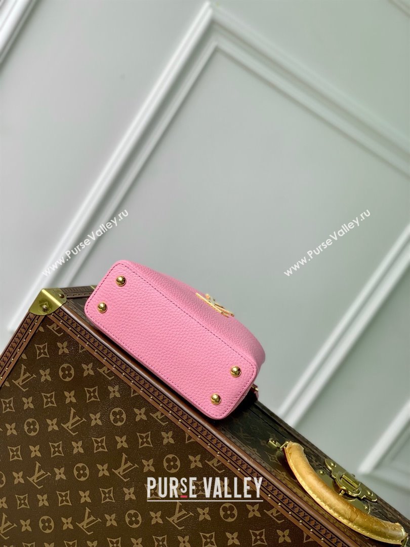 Louis Vuitton Capucines Mini Bag in Taurillon Leather M23943 Pink 2024 (K-24091401)