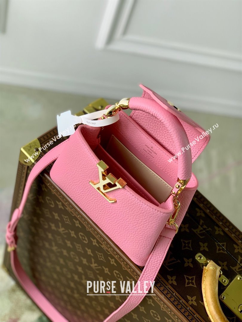 Louis Vuitton Capucines Mini Bag in Taurillon Leather M23943 Pink 2024 (K-24091401)