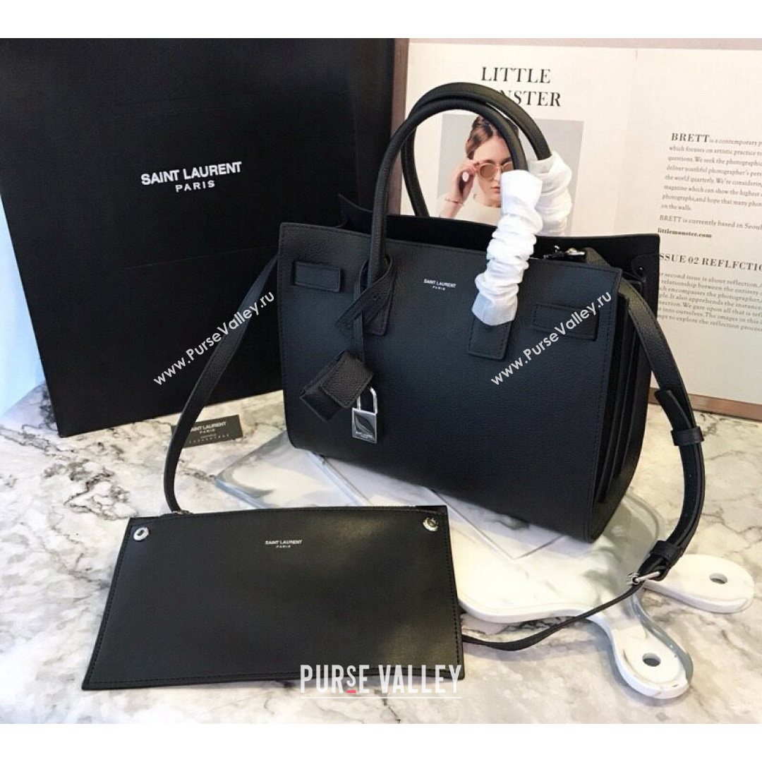 Saint Laurent Classic Baby Sac De Jour Bag in Grained Calfskin Black 2021 (YID-210825057)