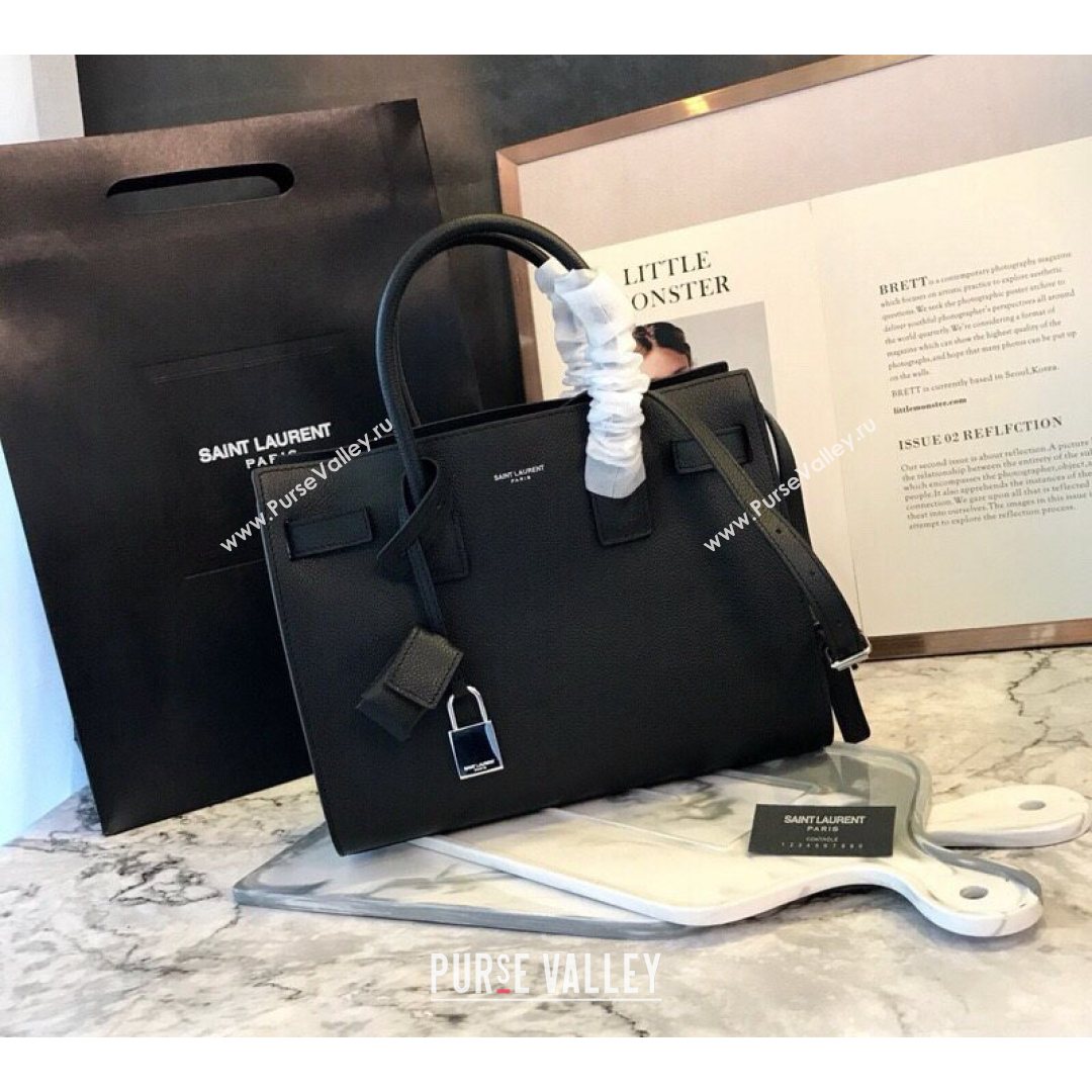 Saint Laurent Classic Baby Sac De Jour Bag in Grained Calfskin Black 2021 (YID-210825057)